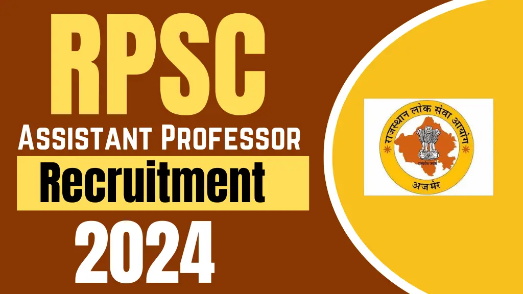 RPSC Assistant Professor recruitment 2024